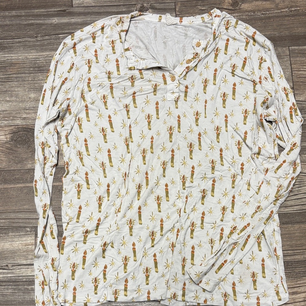 Kate Quinn Ivory and Gold Long Sleeve Tee
